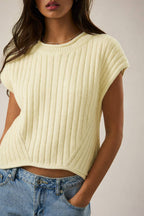 Round Neck Extended Sleeve Sweater Top