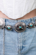 Flower Concho Disc Chain Belt
