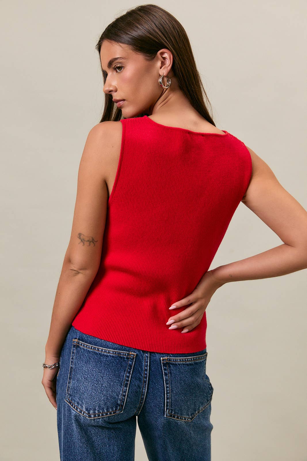 Boat Neck Button Tank