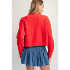 Solid Wool Blend Cardigan