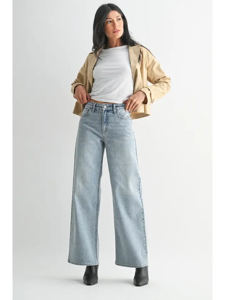 Light Wash Straight Leg Jeans