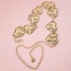 Floral Engraved Heart Chain Belt