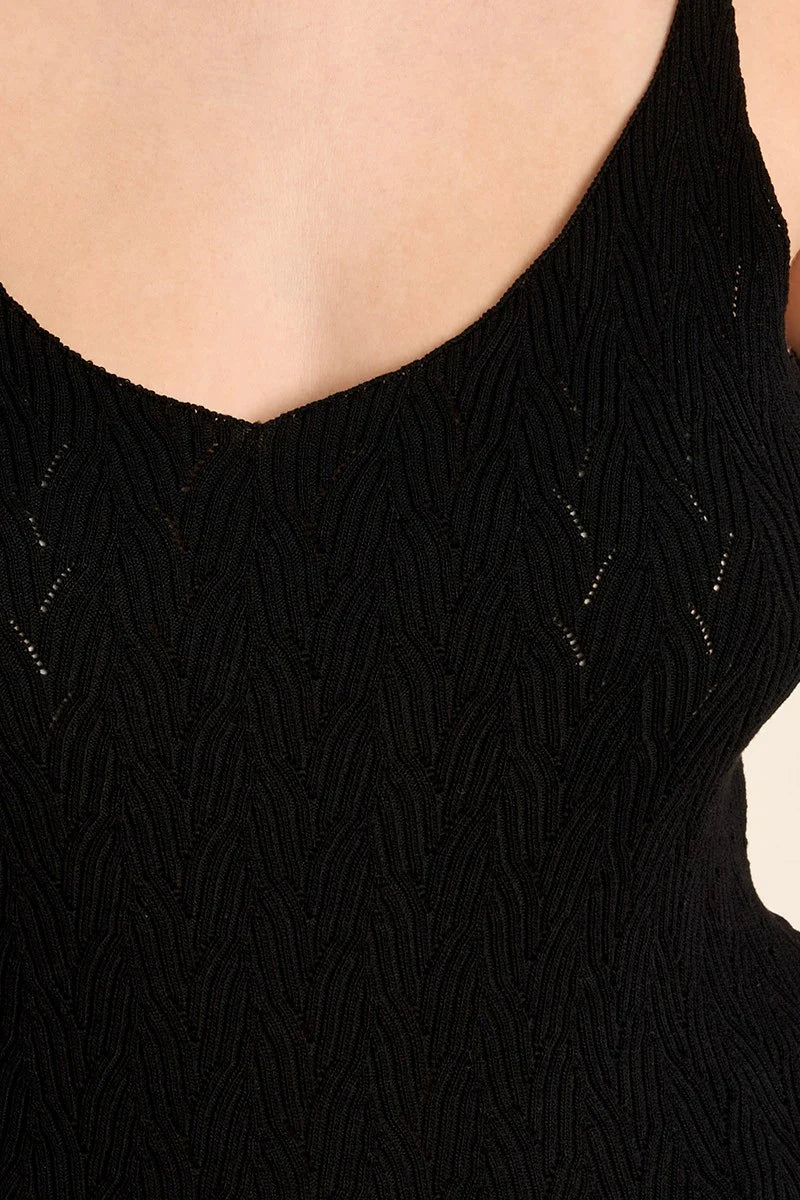 Black Knitted Tank Top