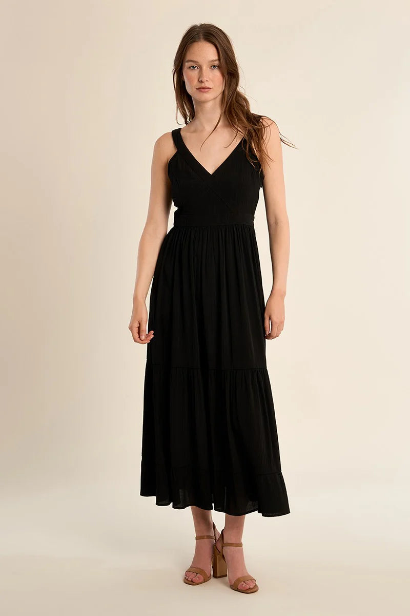 Black V-Neck Dress