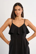 Black Ruffled Jumpsuit