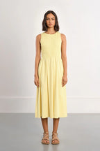 Yellow Smocked Cotton Dress
