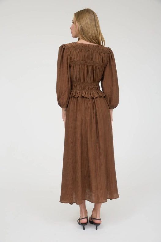 Double Bow Gathered Dress
