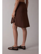 Asymmetric Waist Line High-Low Knee Length Skirt