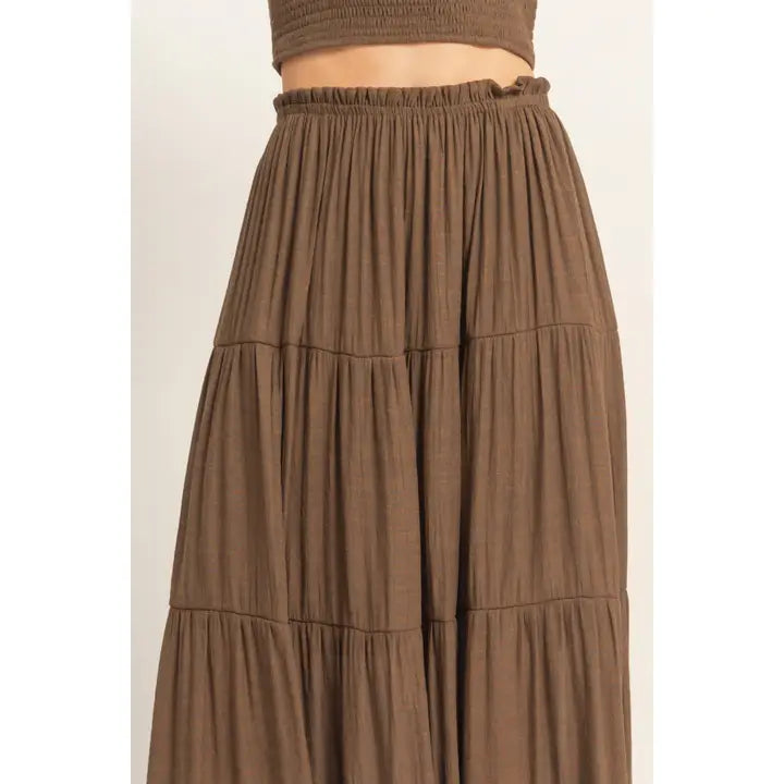 Smocked Tube Top & Tiered Skirt Set