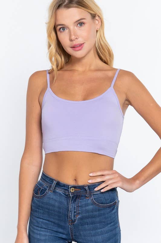 Round Neck Removable Bra Cup Twisted Back Cami Top