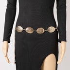 Oval Western Concho Disc Chain Belt