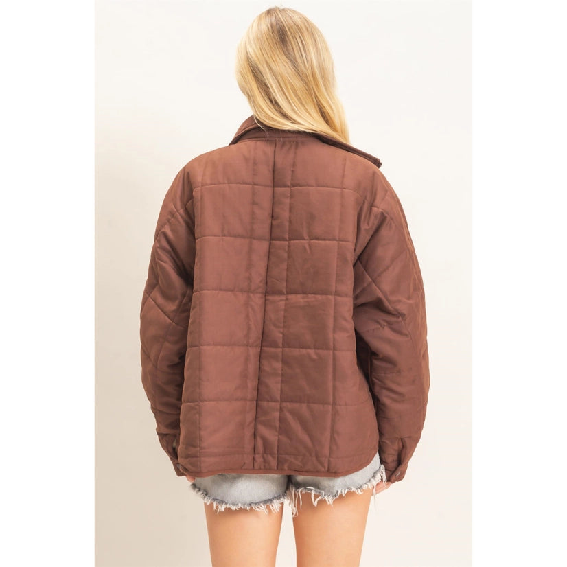 Quilted High Collar Jacket
