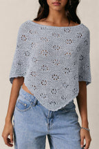 Openwork Detail Sweater Poncho