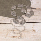 Oval Concho Disc Chain Link Belt