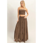 Smocked Tube Top & Tiered Skirt Set