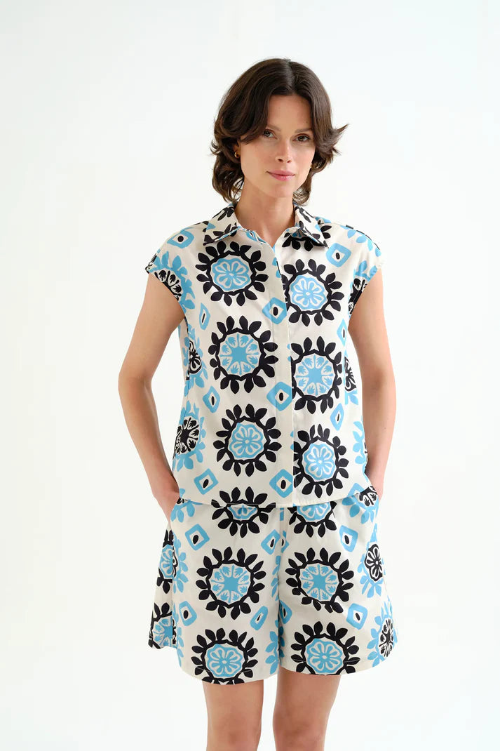 Waterfall Print Button Up Shirt
