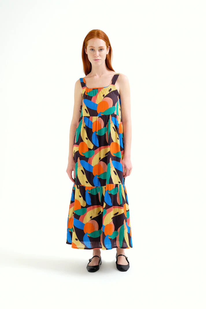 Big Fruit Print Maxi Dress