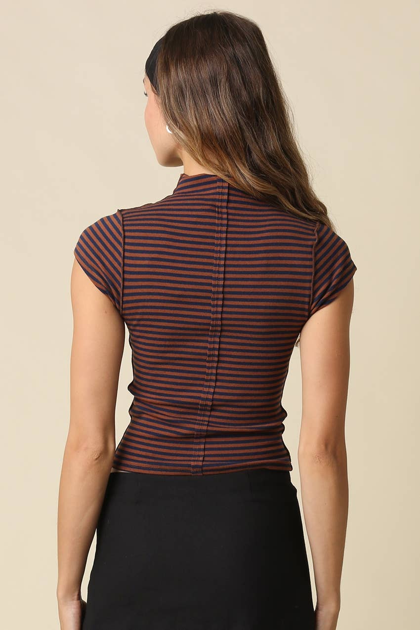 Mila Stripe Mock Neck Top