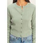 Sage Green Ribbed Cardigan