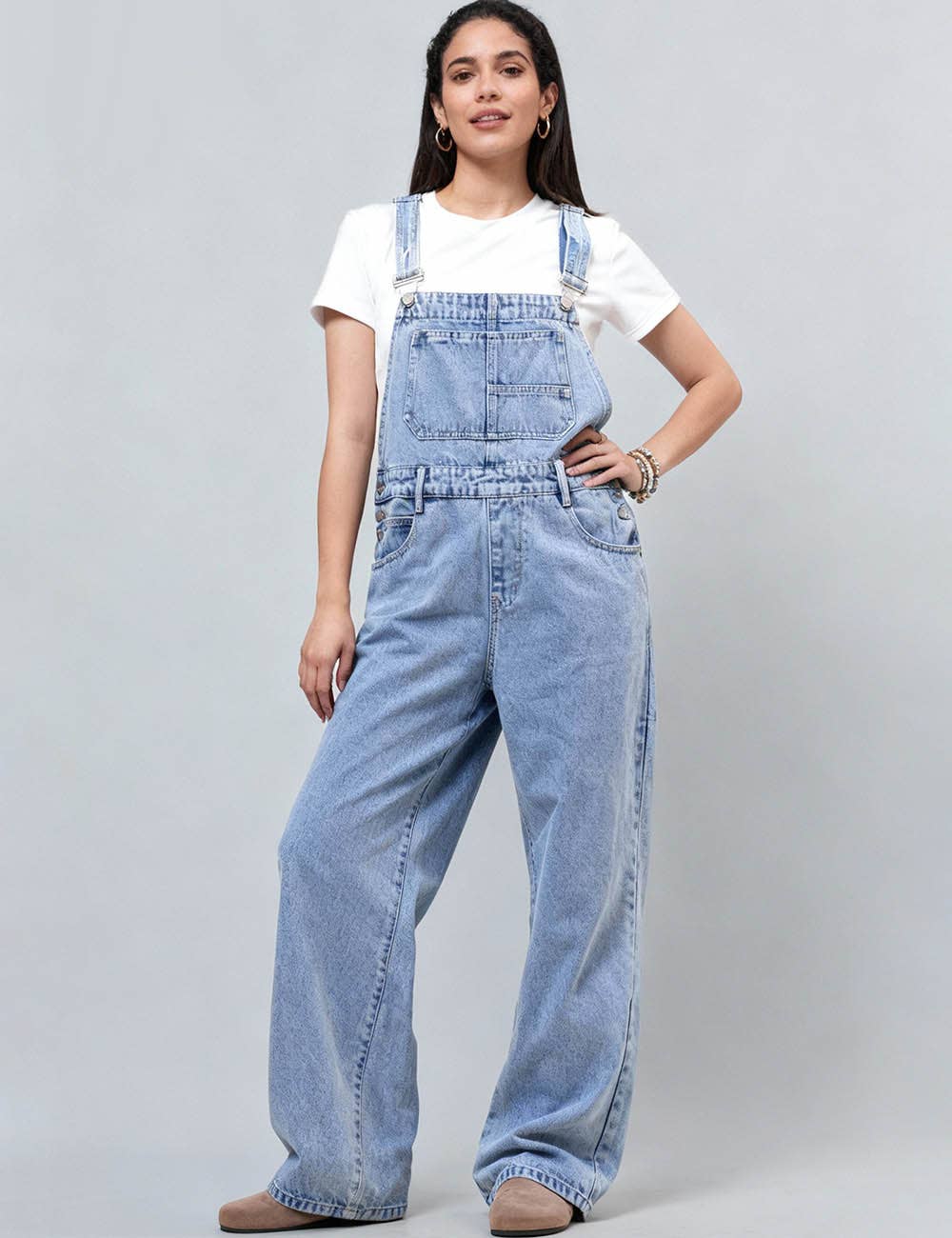 Loose Fit Denim Overalls