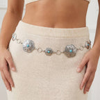 Floral Disc Western Concho Chain Belt