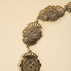 Western Style Oval Sunburst Concho Chain Belt