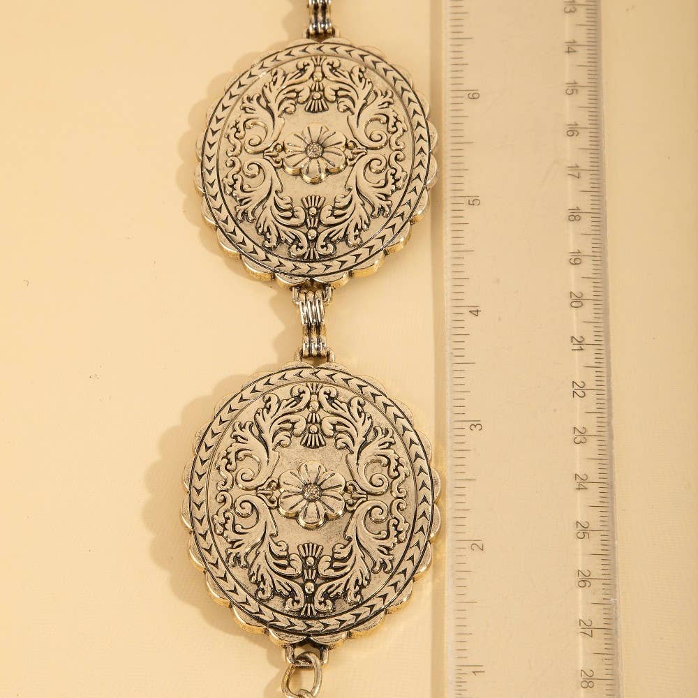 Floral Concho Western Chain Belt