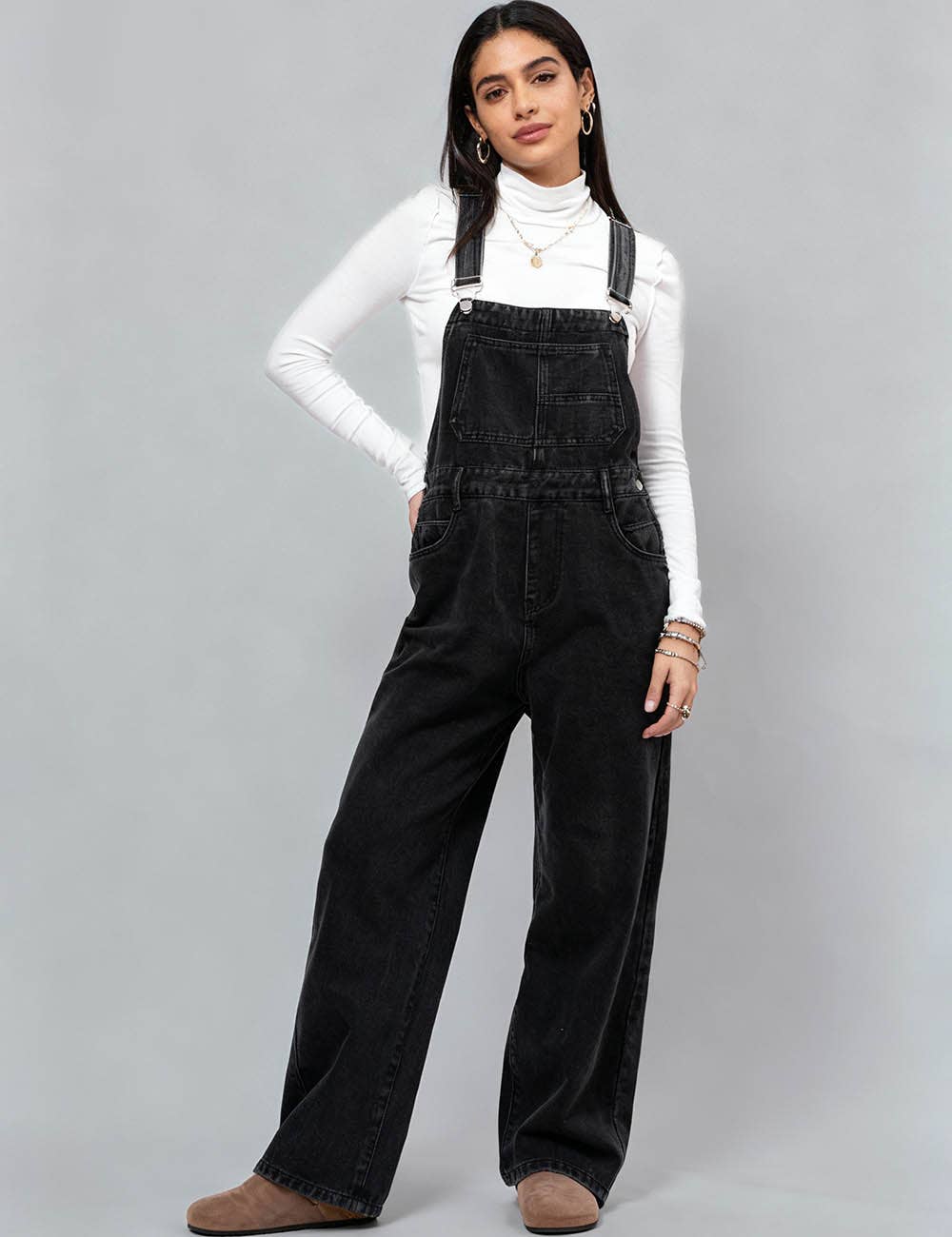 Loose Fit Denim Overalls