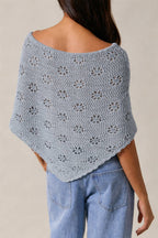 Openwork Detail Sweater Poncho