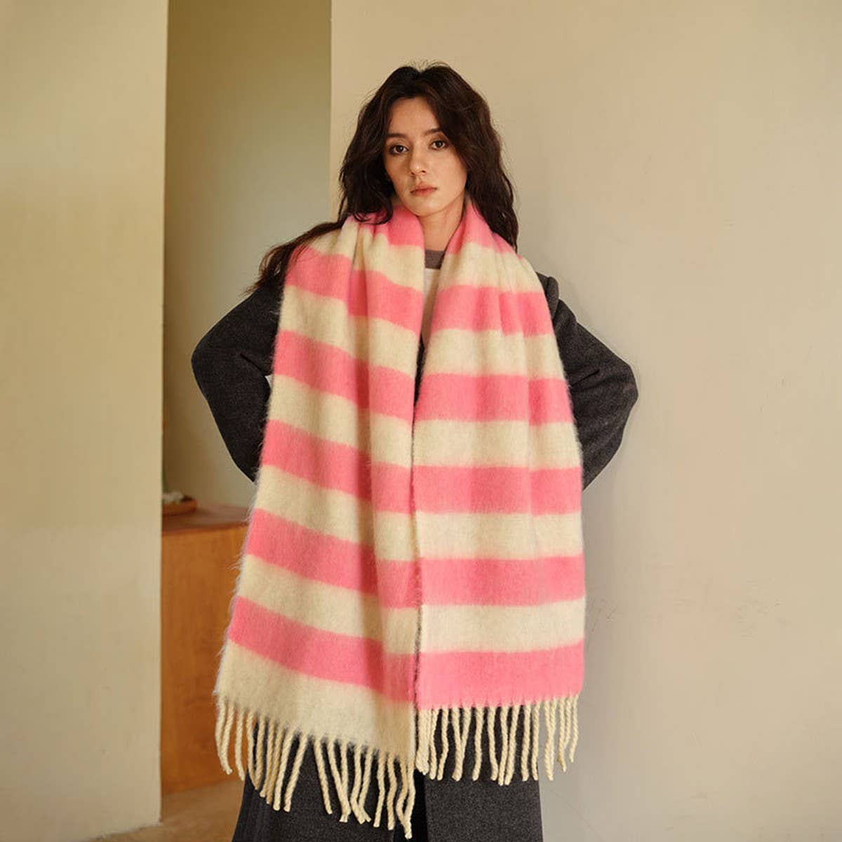 Blue-Brown Stripe Scarf