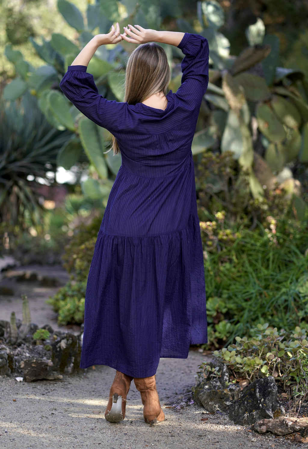 Elise Stripe Maxi Dress Navy