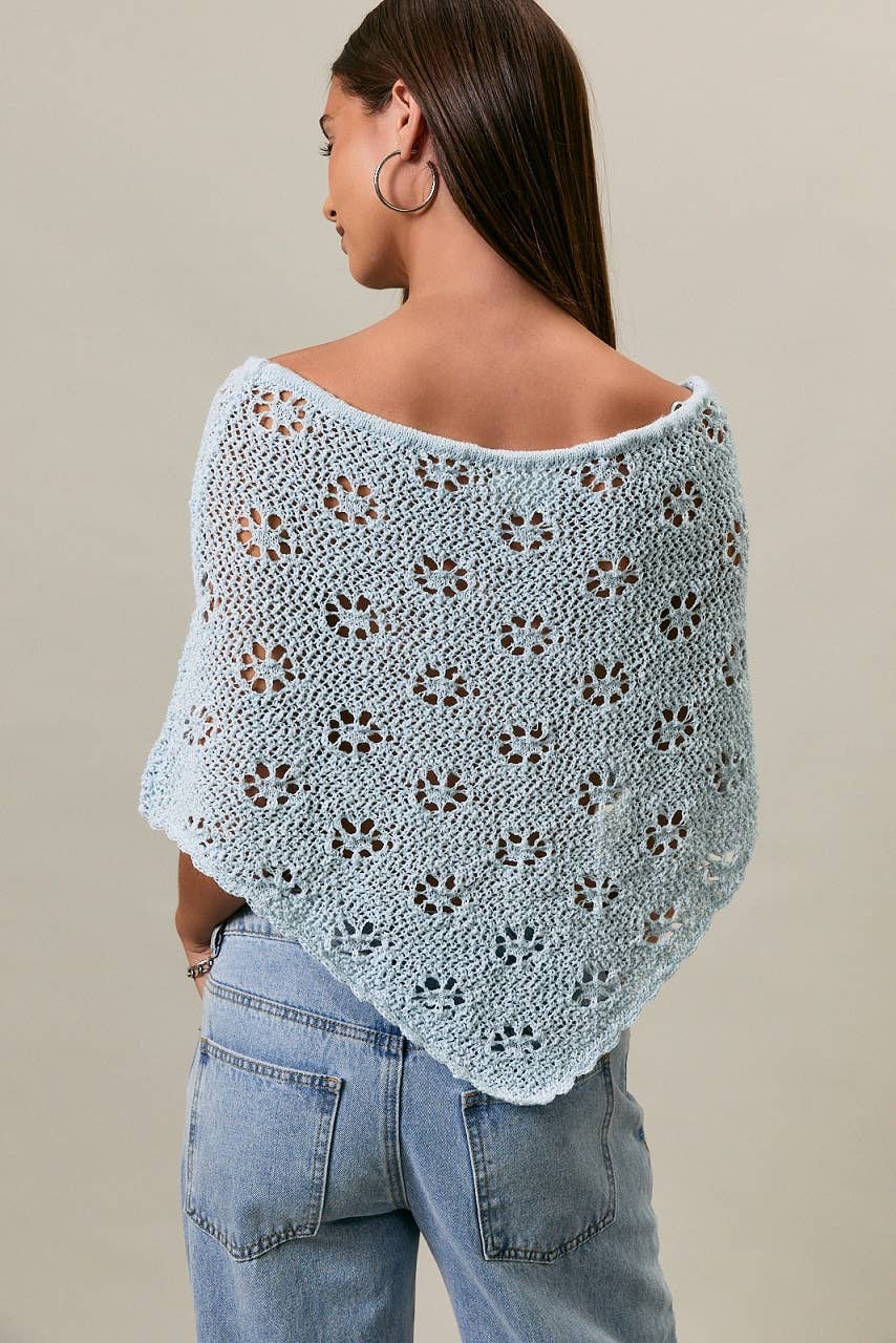 Openwork Detail Sweater Poncho