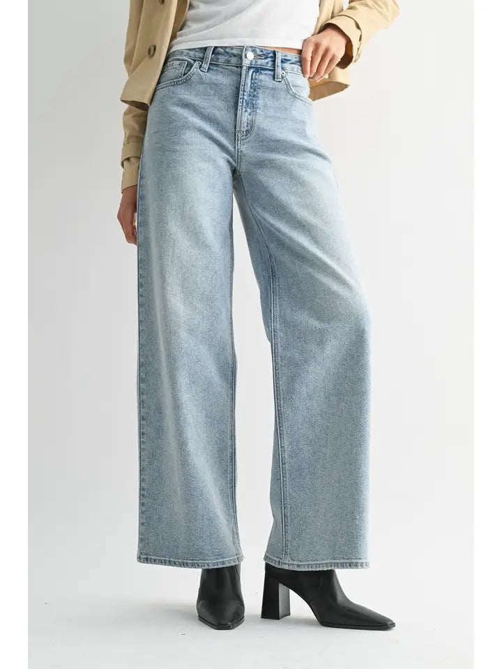 Light Wash Straight Leg Jeans