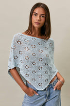 Openwork Detail Sweater Poncho