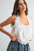 Embroidered Broderie Anglaise Cotton Top