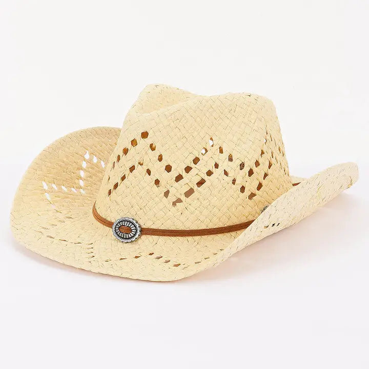 Faux Straw Cowboy Hat