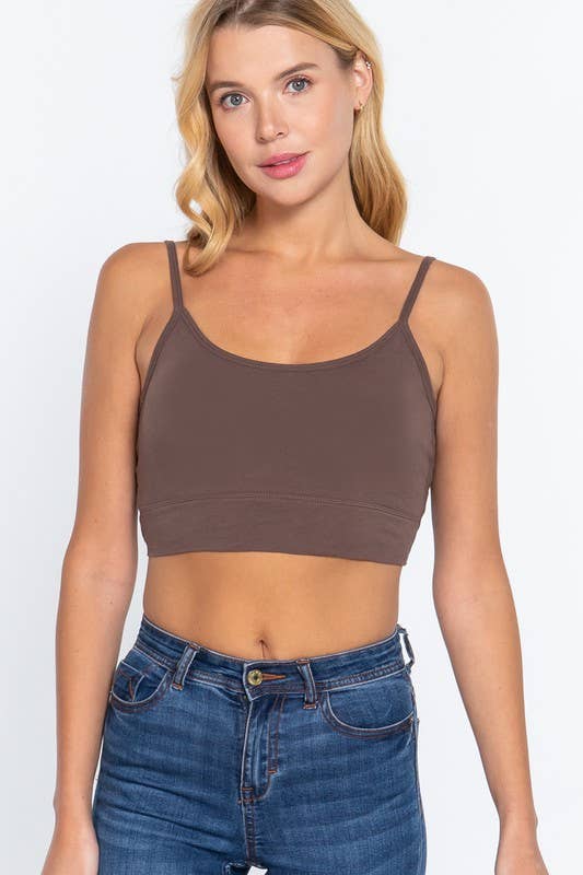 Round Neck Removable Bra Cup Twisted Back Cami Top