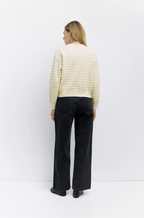 Yellow Striped Knit Crewneck