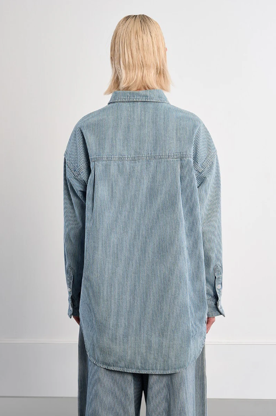 Striped Denim Overshirt