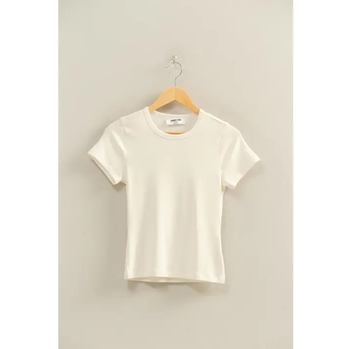Mineral Washed Crew Neck Short Sleeve Top