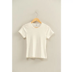 Mineral Washed Crew Neck Short Sleeve Top