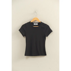 Mineral Washed Crew Neck Short Sleeve Top
