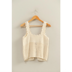 Sleeveless Open Knit Double Tie-Front Vest