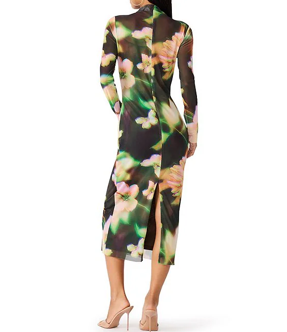 Mesh Long Sleeve Mo Dress