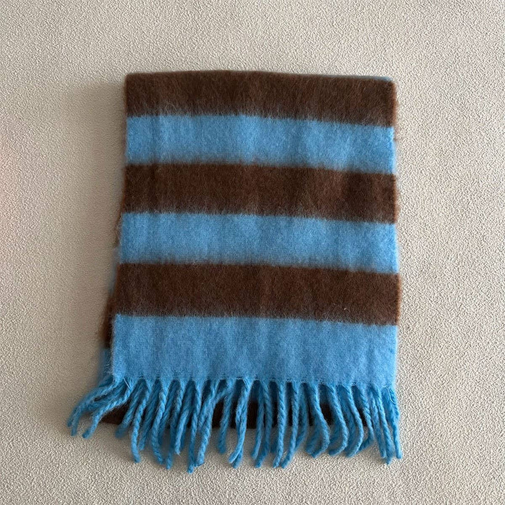 Blue-Brown Stripe Scarf