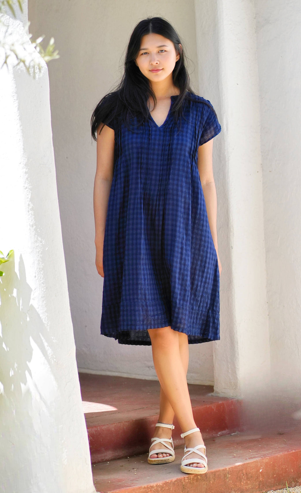 Aya Dobby Dress Navy
