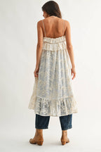 Sheer Floral Lace Ruffle Cover Up Top