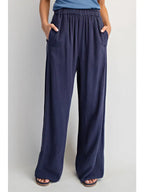 Linen Blend Pull On Pants