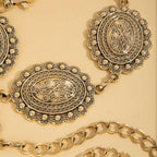 Oval Western Concho Chain Link Belt