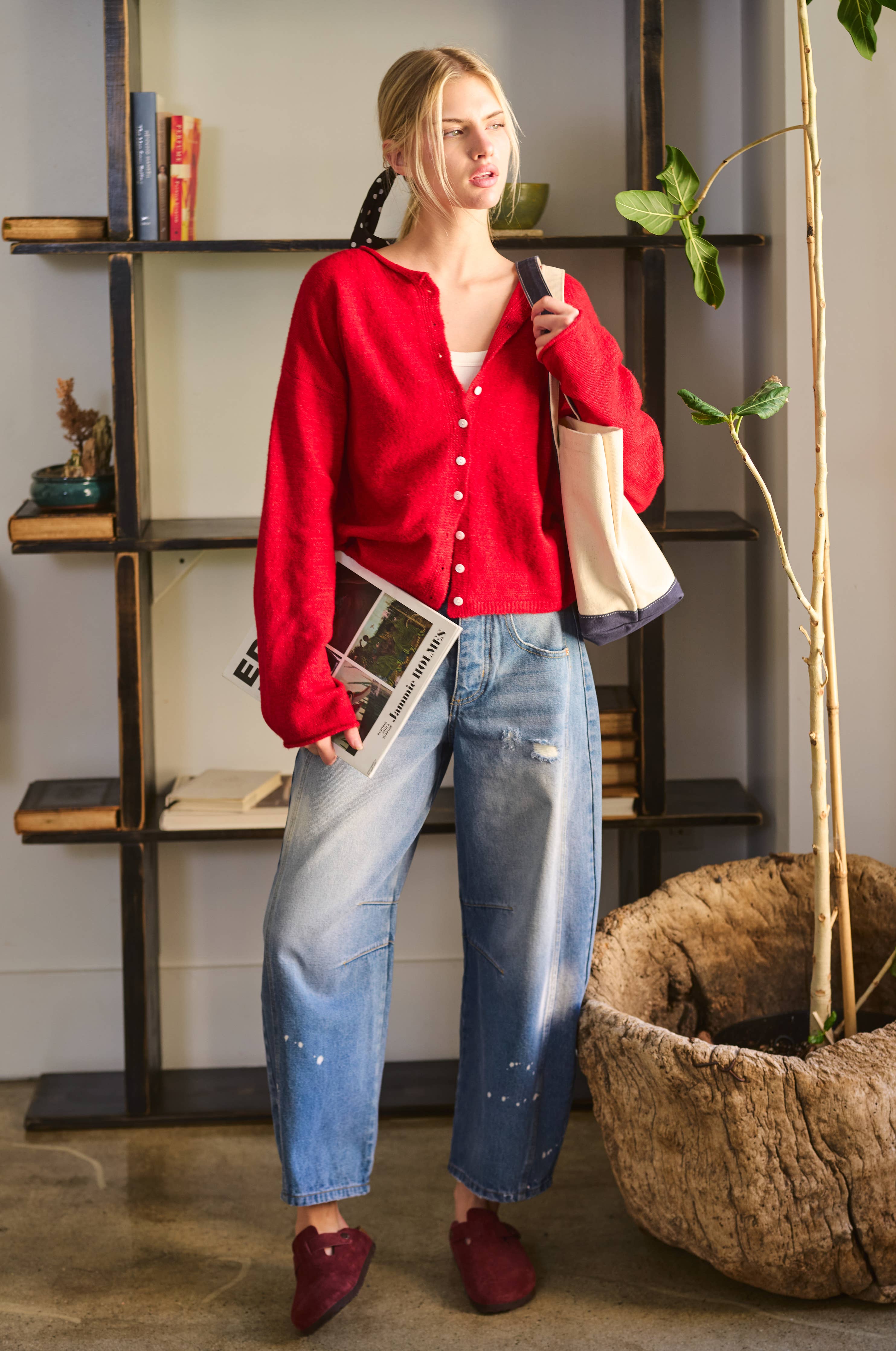 Essential Button Down Cardigan Top